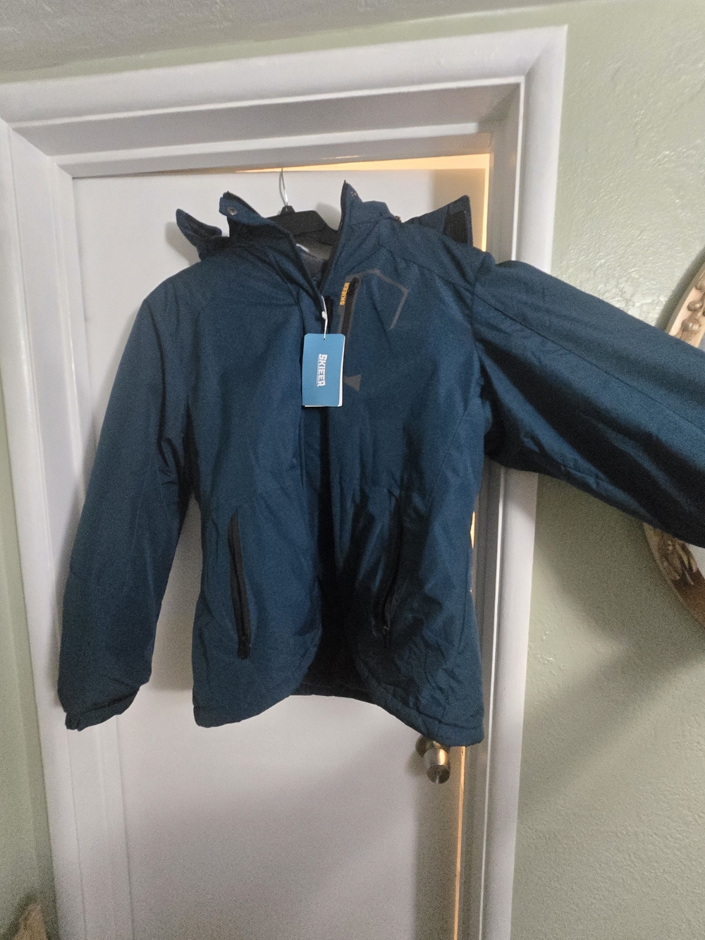 Men Xl Teal Winter Jacket with Hood